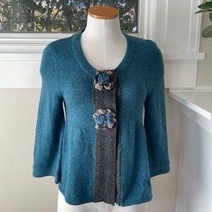 Field Flower | Wendi Reed Rosette Swing 3/4 Sleeve Snap Front